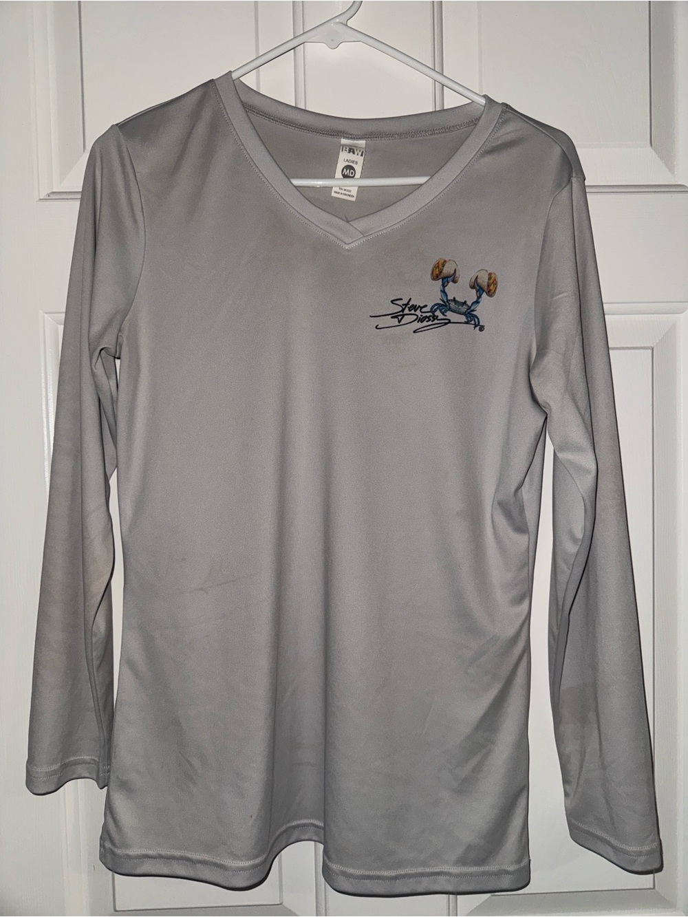 Artist Steve Diossy “Taco Toothday” Light Gray V-Neck Long-Sleeve Performance